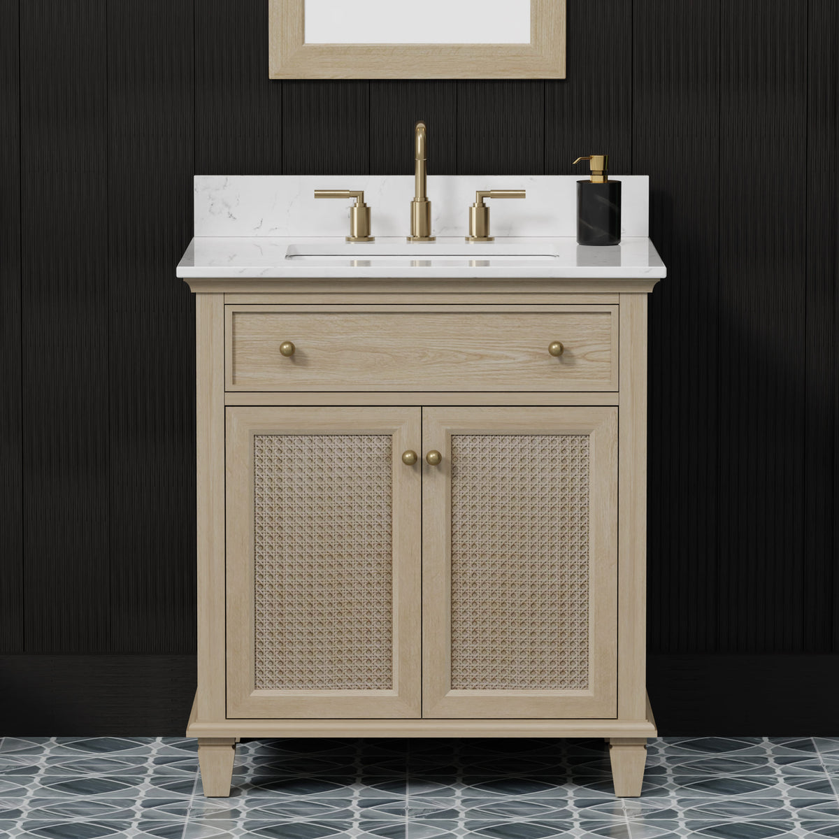 Ronnie 30" Vanity Set with White Carrara Quartz Top