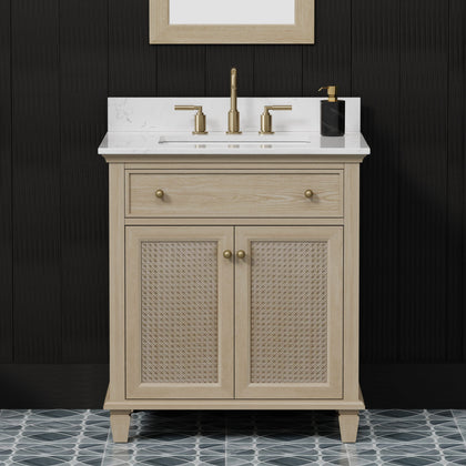Ronnie 30" Vanity Set with White Carrara Quartz Top