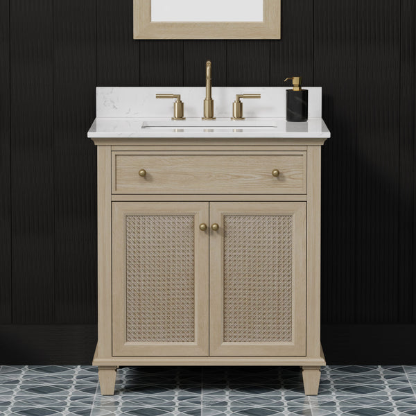 Ronnie 30" Vanity Set with White Carrara Quartz Top