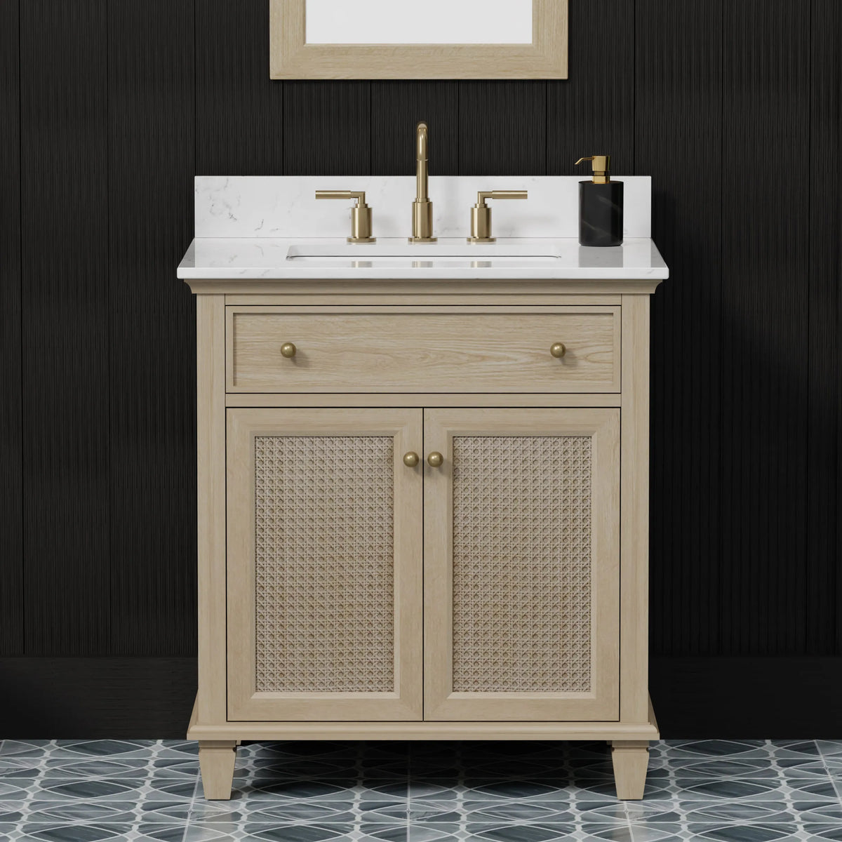 Ronnie 30" Vanity Set with White Carrara Quartz Top