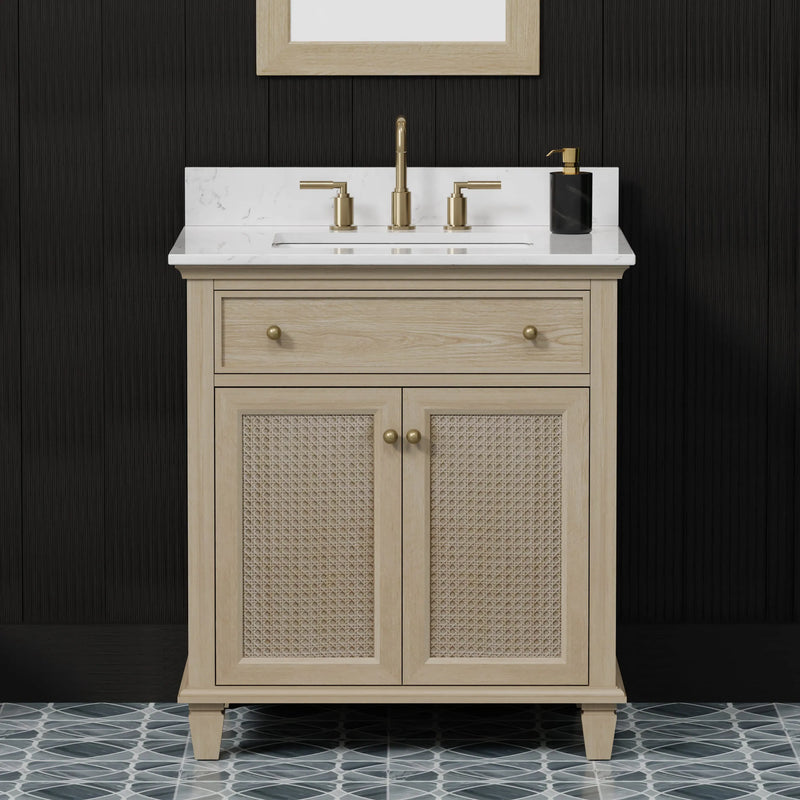 Ronnie 30" Vanity Set with White Carrara Quartz Top