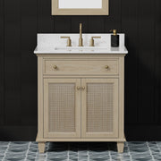 Ronnie 30" Vanity Set with White Carrara Quartz Top