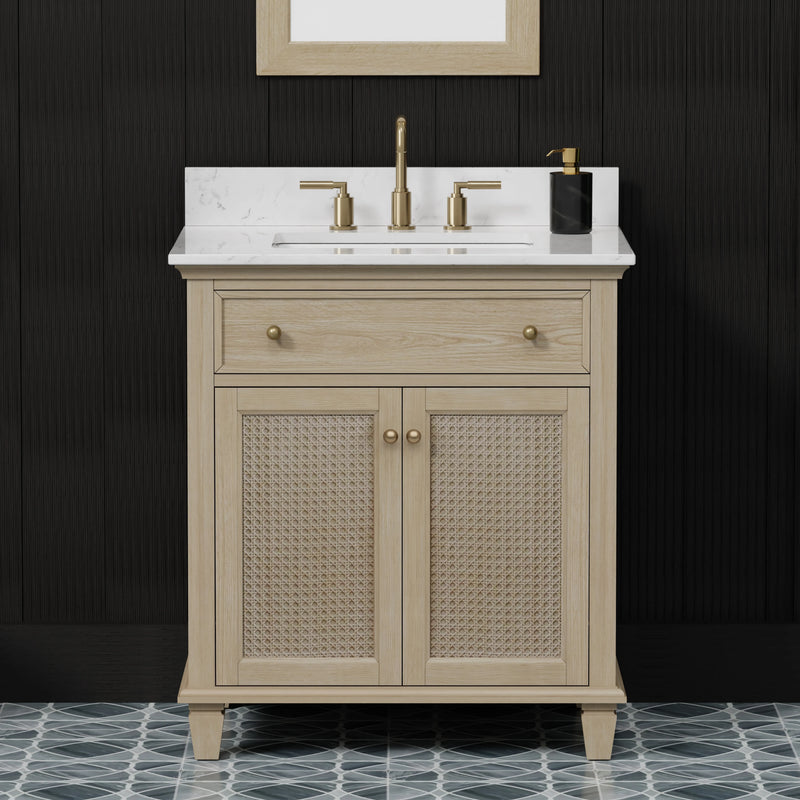Ronnie 30" Vanity Set with White Carrara Quartz Top