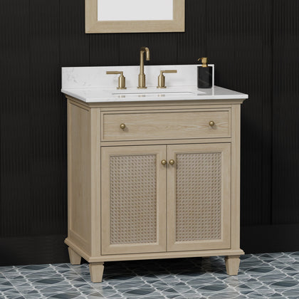 Ronnie 30" Vanity Set with White Carrara Quartz Top