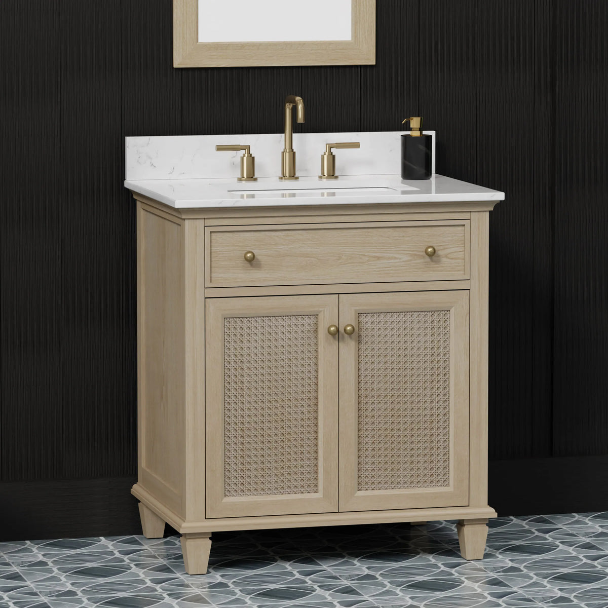 Ronnie 30" Vanity Set with White Carrara Quartz Top