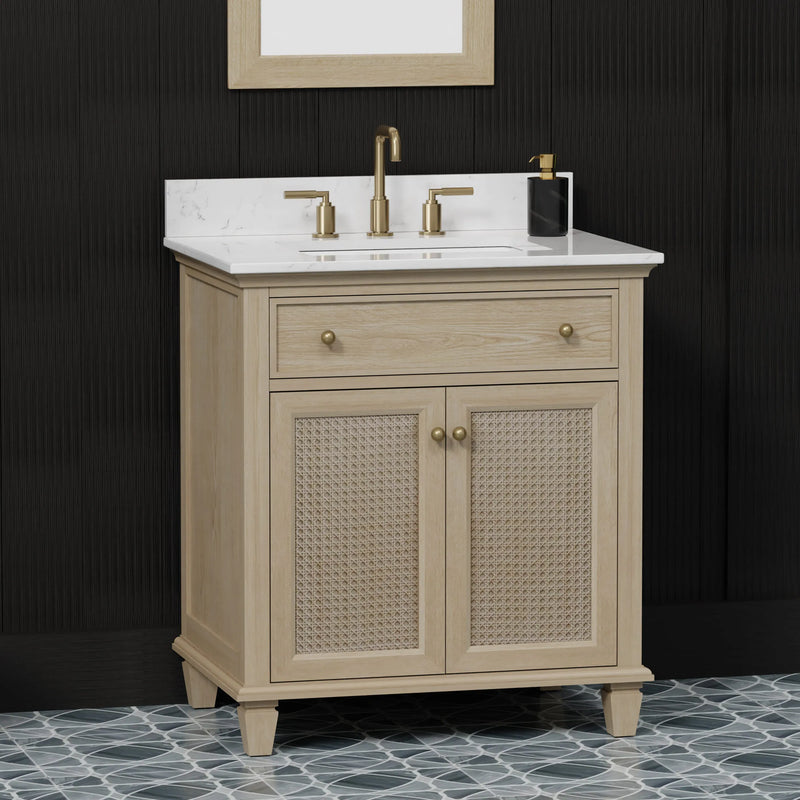Ronnie 30" Vanity Set with White Carrara Quartz Top