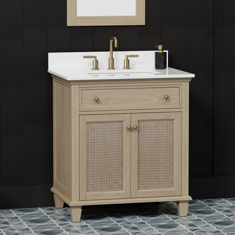 Ronnie 30" Vanity Set with Pure White Quartz top