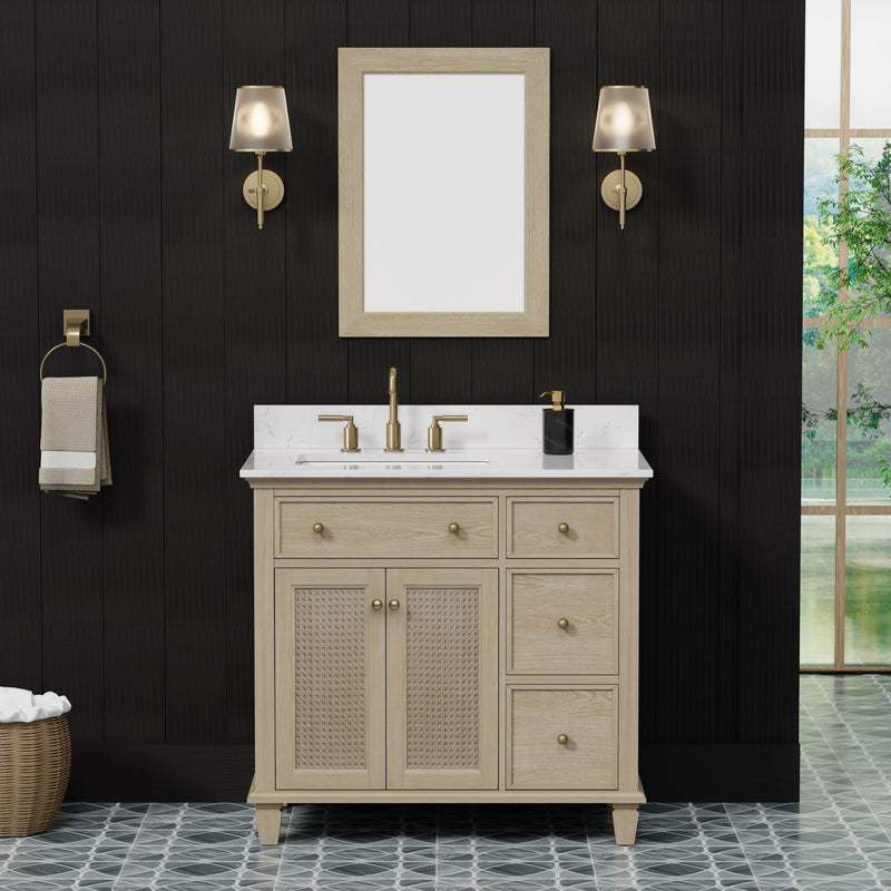 Ronnie 36" Vanity Set with White Carrara Quartz Top