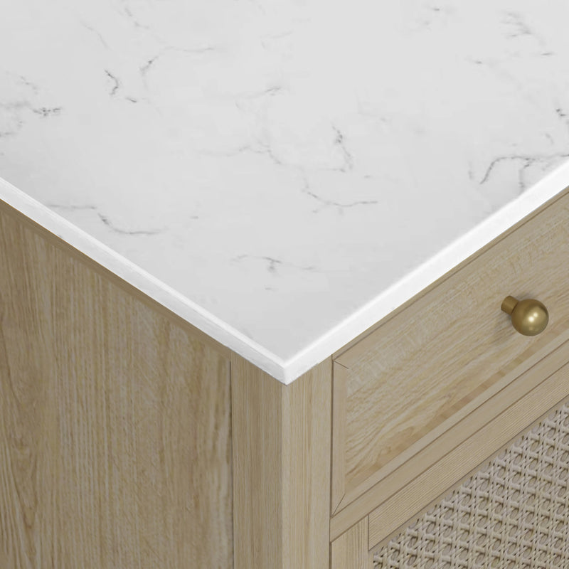 Ronnie 36" Vanity Set with White Carrara Quartz Top