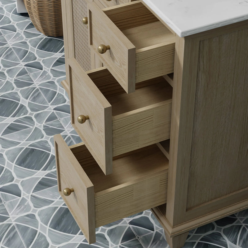 Ronnie 36" Vanity Set with White Carrara Quartz Top