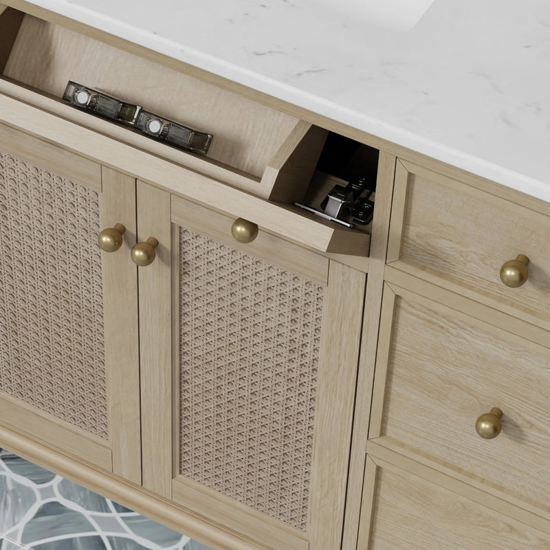 Ronnie 36" Vanity Set with White Carrara Quartz Top