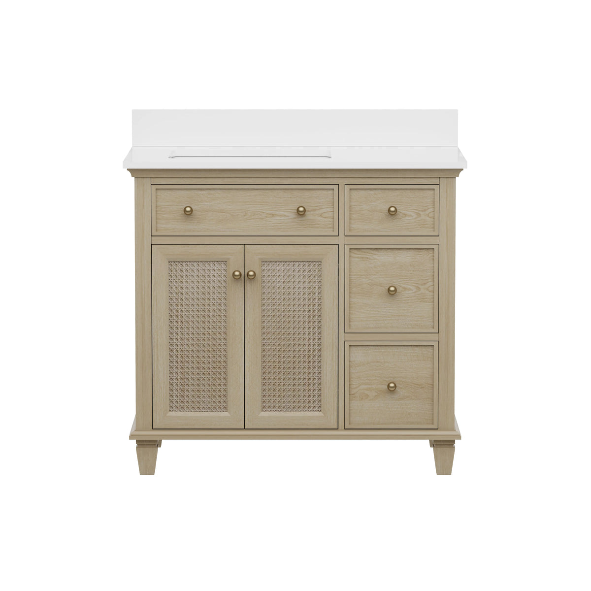 Ronnie 36" Vanity Set with Pure White Quartz Countertop