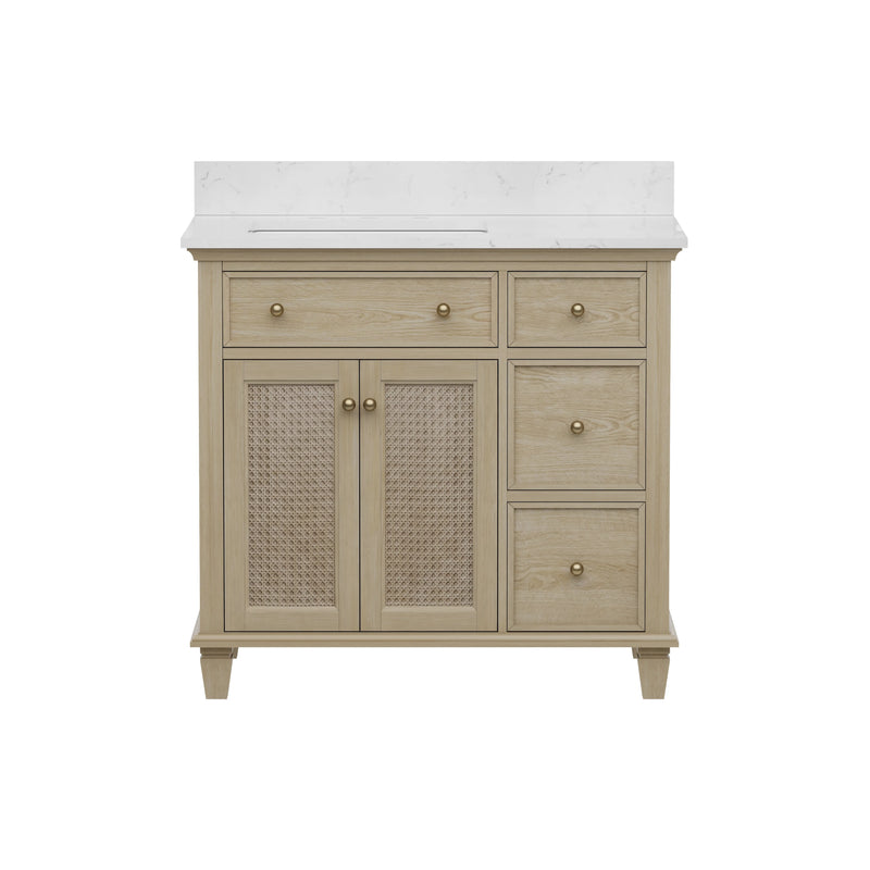Ronnie 36" Vanity Set with White Carrara Quartz Top