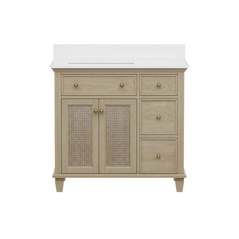 Ronnie 36" Vanity Set with Pure White Quartz top