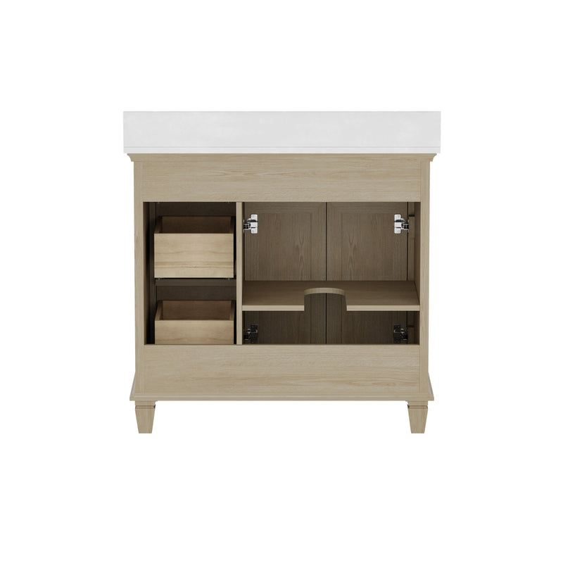 Ronnie 36" Vanity Set with Pure White Quartz top