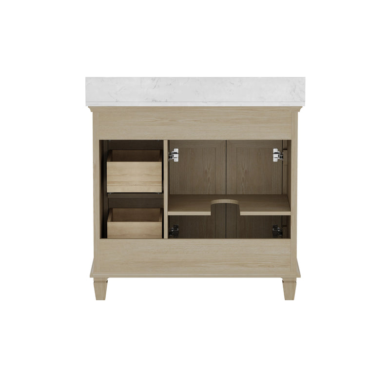 Ronnie 36" Vanity Set with White Carrara Quartz Top
