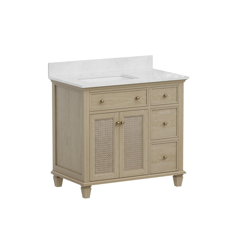 Ronnie 36" Vanity Set with White Carrara Quartz Top