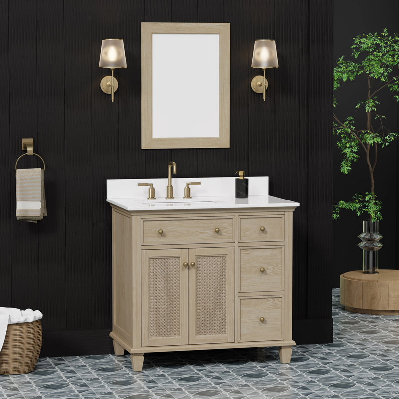 Ronnie 36" Vanity Set with Pure White Quartz top
