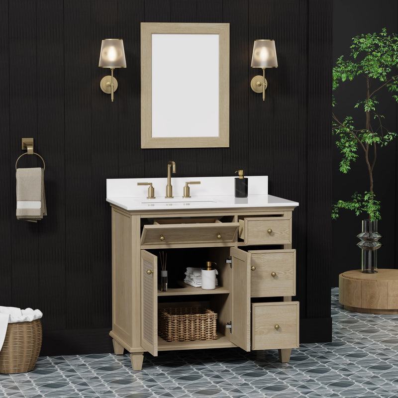 Ronnie 36" Vanity Set with Pure White Quartz top