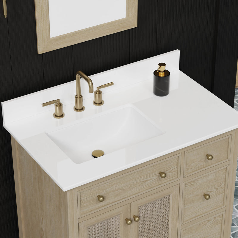 Ronnie 36" Vanity Set with Pure White Quartz top