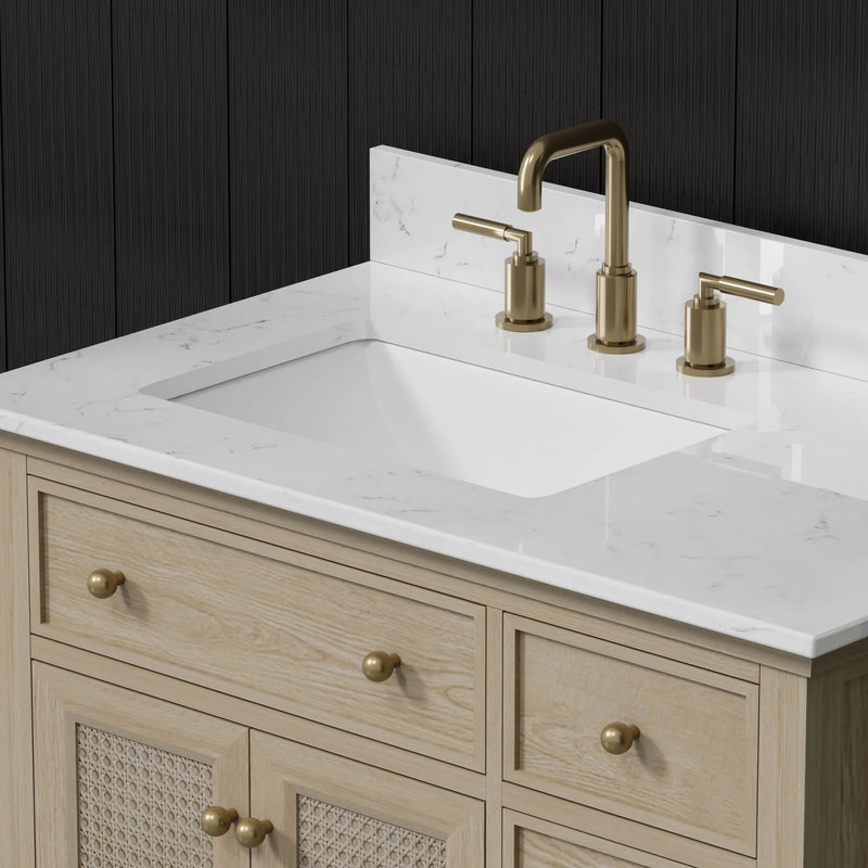 Ronnie 36" Vanity Set with White Carrara Quartz Top