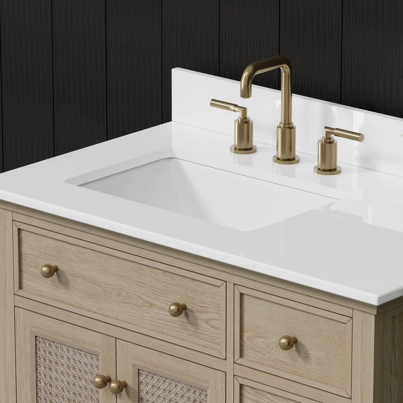 Ronnie 36" Vanity Set with Pure White Quartz top