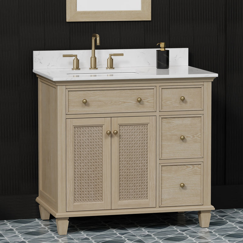 Ronnie 36" Vanity Set with White Carrara Quartz Top