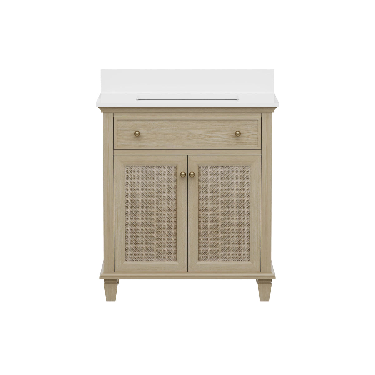 Ronnie 30" Vanity Set with Pure White Quartz Countertop