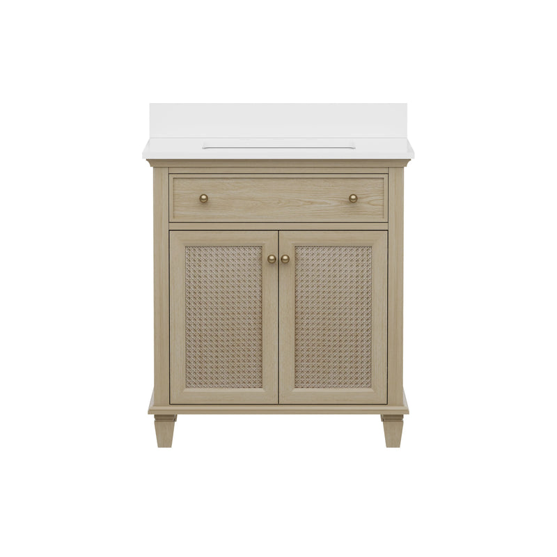 Ronnie 30" Vanity Set with Pure White Quartz Countertop