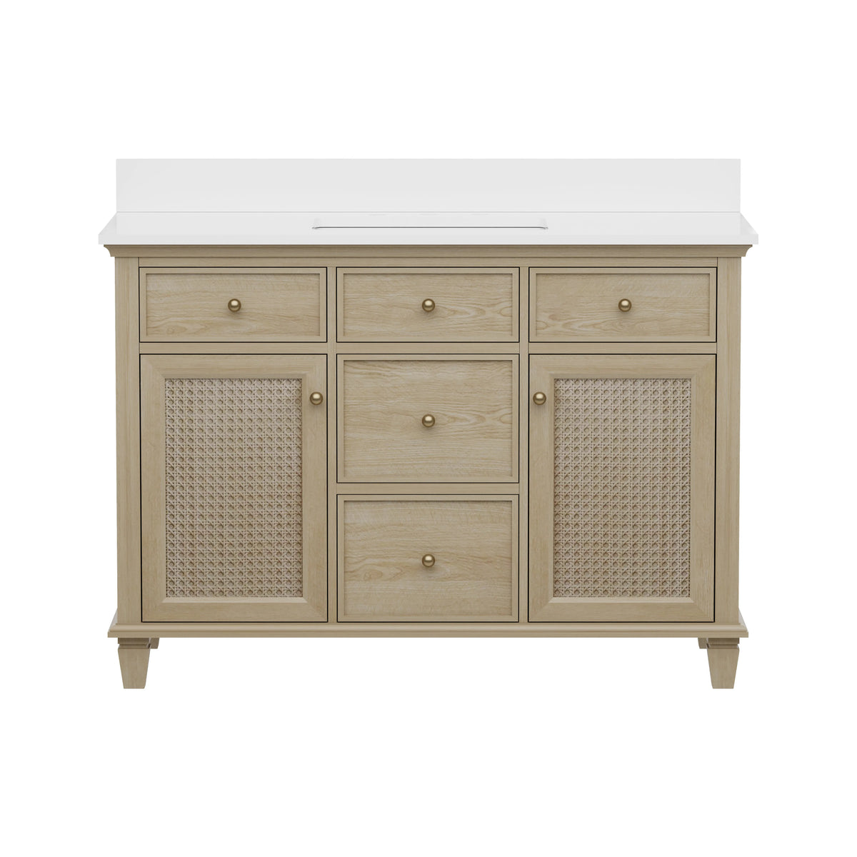 Ronnie 48" Vanity Set with Pure White Quartz Countertop