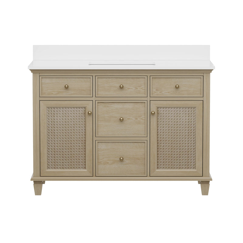 Ronnie 48" Vanity Set with Pure White Quartz Countertop