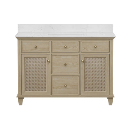Ronnie 48" Vanity Set with White Carrara Quartz Top