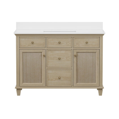 Ronnie 48" Vanity Set with Pure White Quartz top