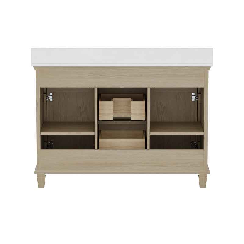 Ronnie 48" Vanity Set with Pure White Quartz top