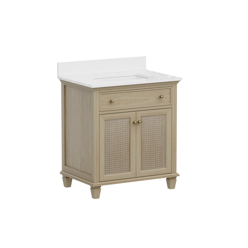 Ronnie 30" Vanity Set with Pure White Quartz Countertop