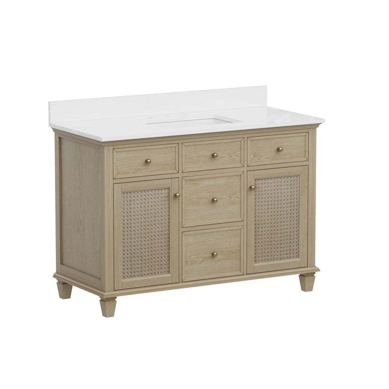Ronnie 48" Vanity Set with Pure White Quartz top