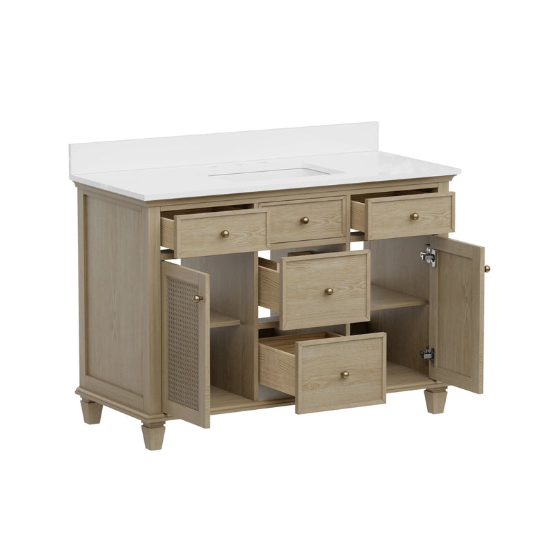 Ronnie 48" Vanity Set with Pure White Quartz top