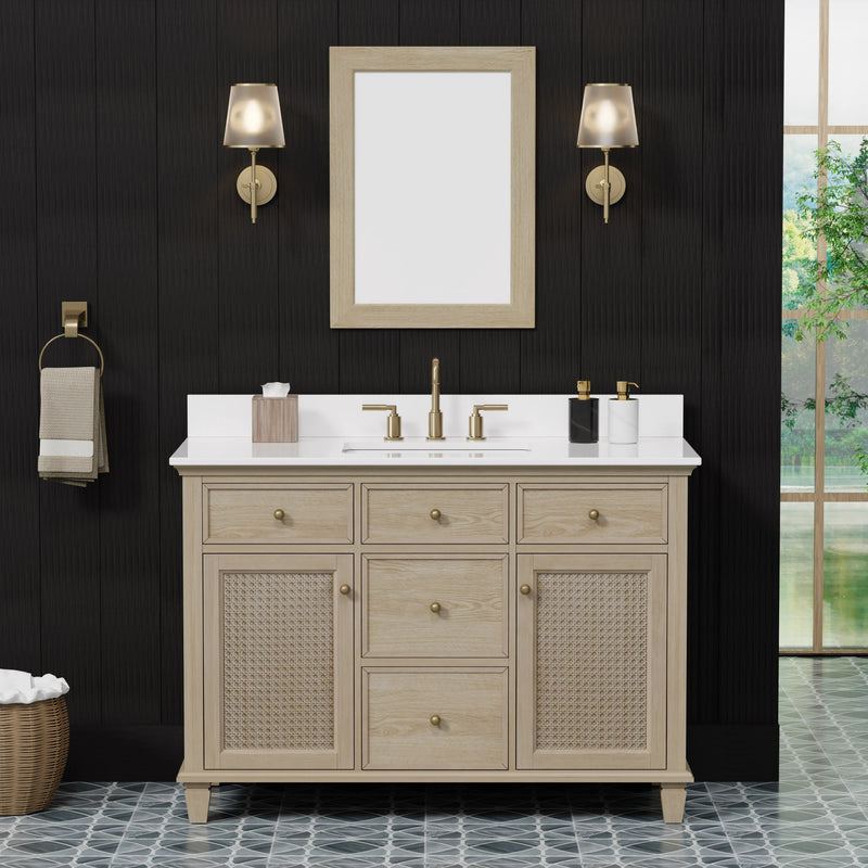 Ronnie 48" Vanity Set with Pure White Quartz top