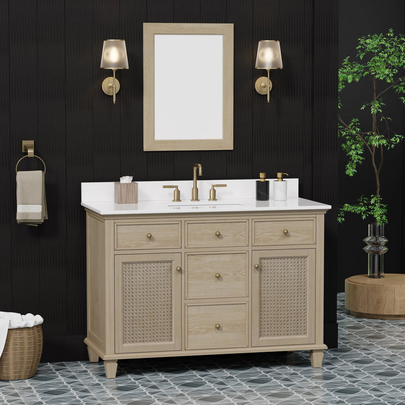 Ronnie 48" Vanity Set with Pure White Quartz top