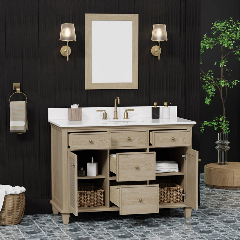 Ronnie 48" Vanity Set with Pure White Quartz top