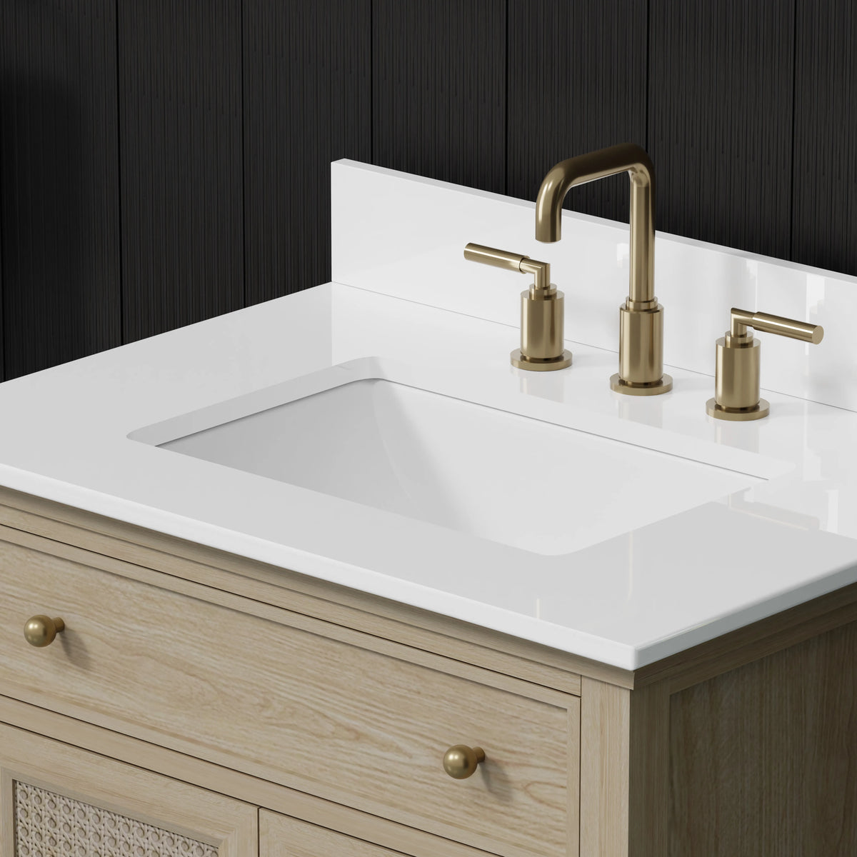 Ronnie 30" Vanity Set with Pure White Quartz Countertop
