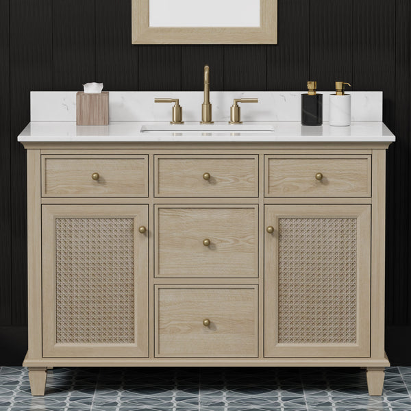 Ronnie 48" Vanity Set with White Carrara Quartz Top