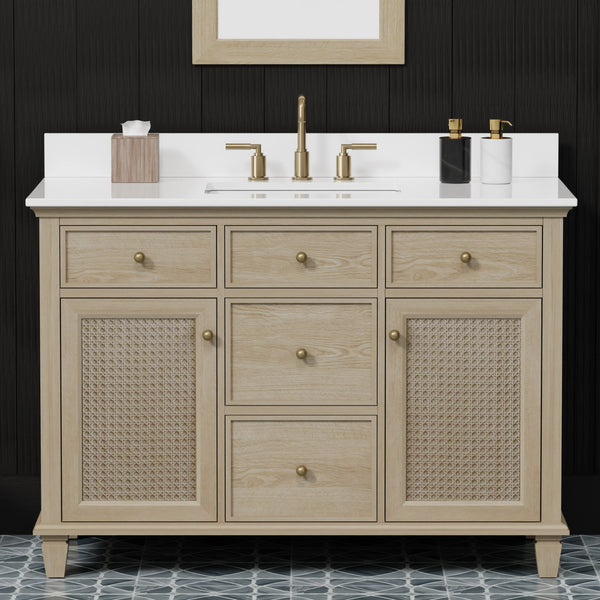 Ronnie 48" Vanity Set with Pure White Quartz Countertop