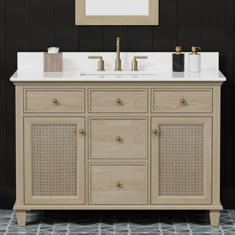 Ronnie 48" Vanity Set with Pure White Quartz Countertop