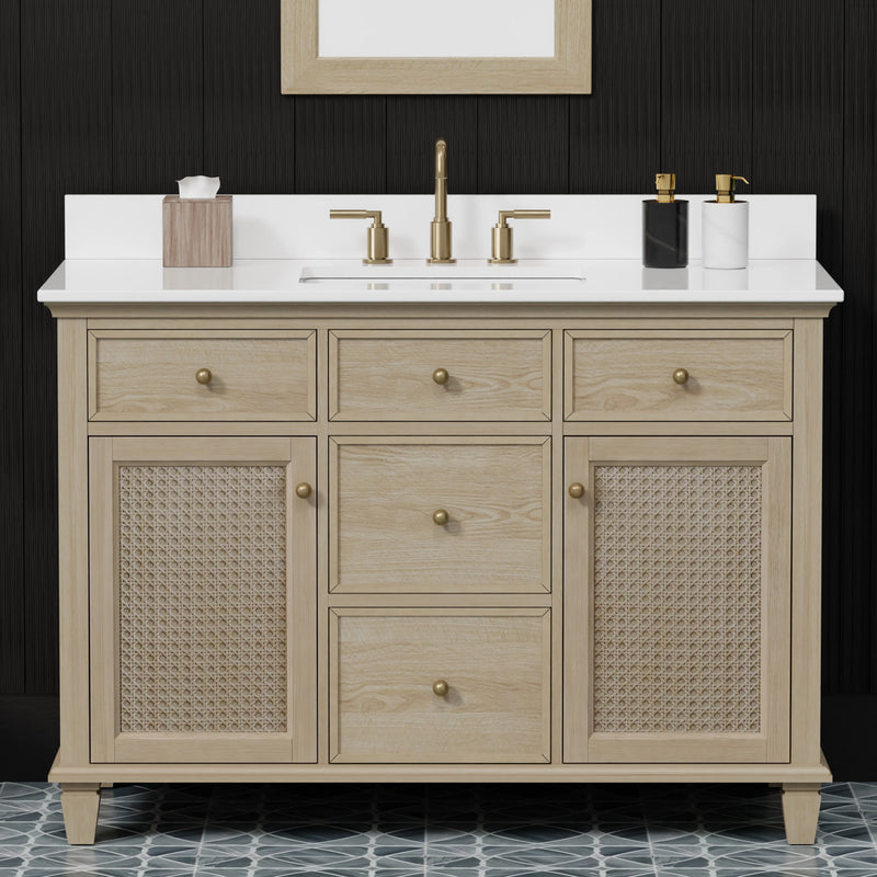 Ronnie 48" Vanity Set with Pure White Quartz top