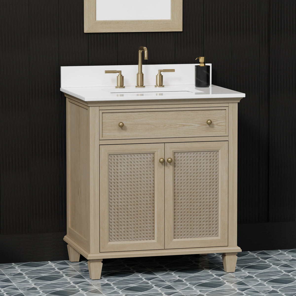Ronnie 30" Vanity Set with Pure White Quartz Countertop