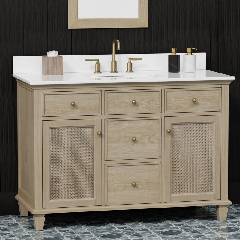 Ronnie 48" Vanity Set with Pure White Quartz top