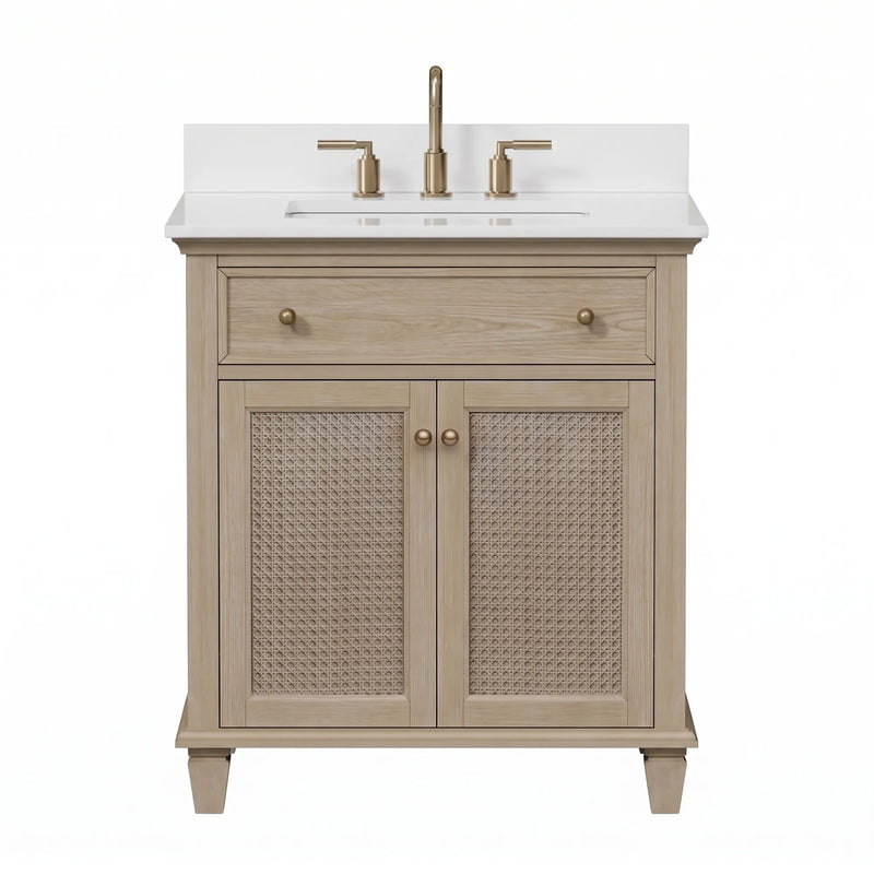 Ronnie 30" Vanity Set with Pure White Quartz top