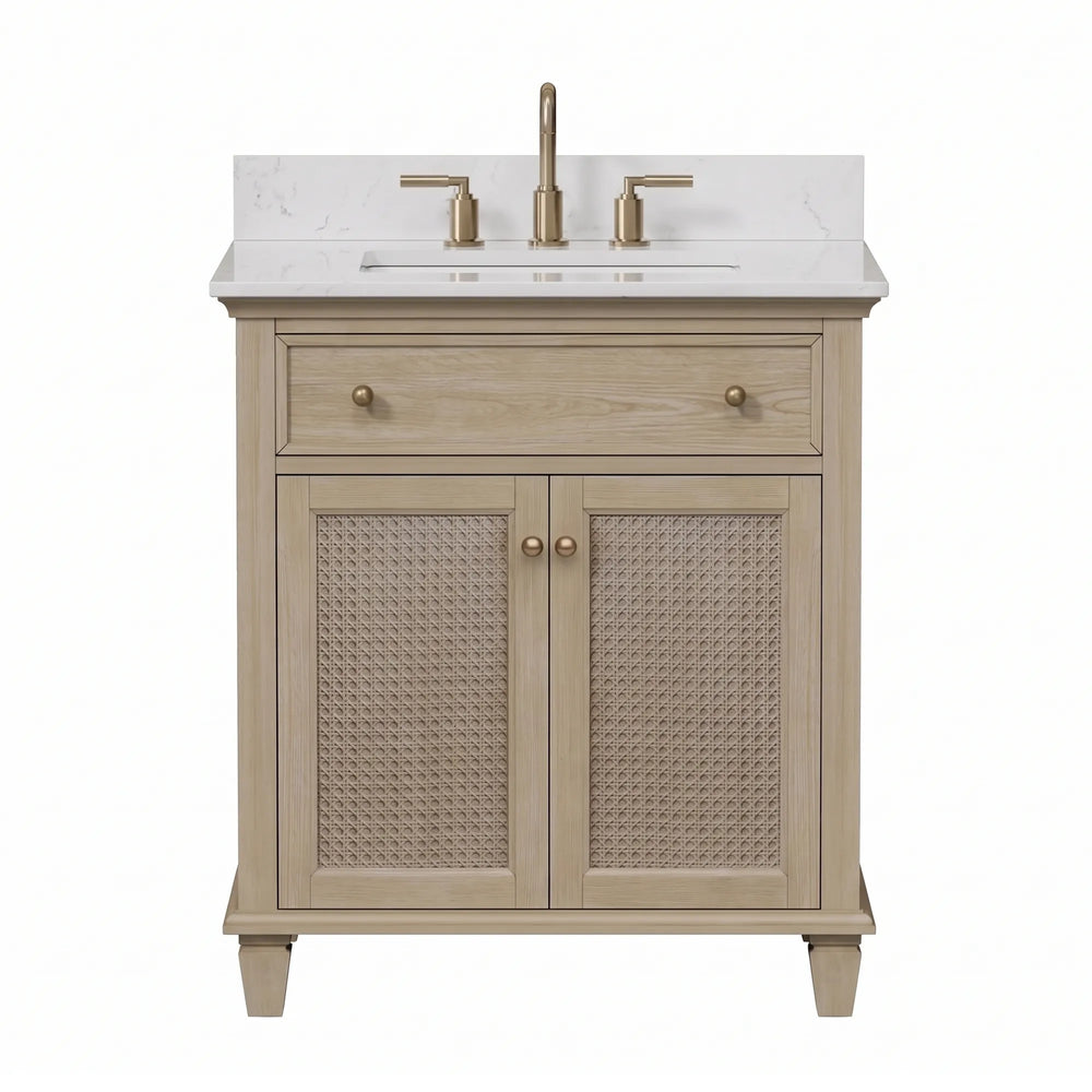 Ronnie 30" Vanity Set with White Carrara Quartz Top