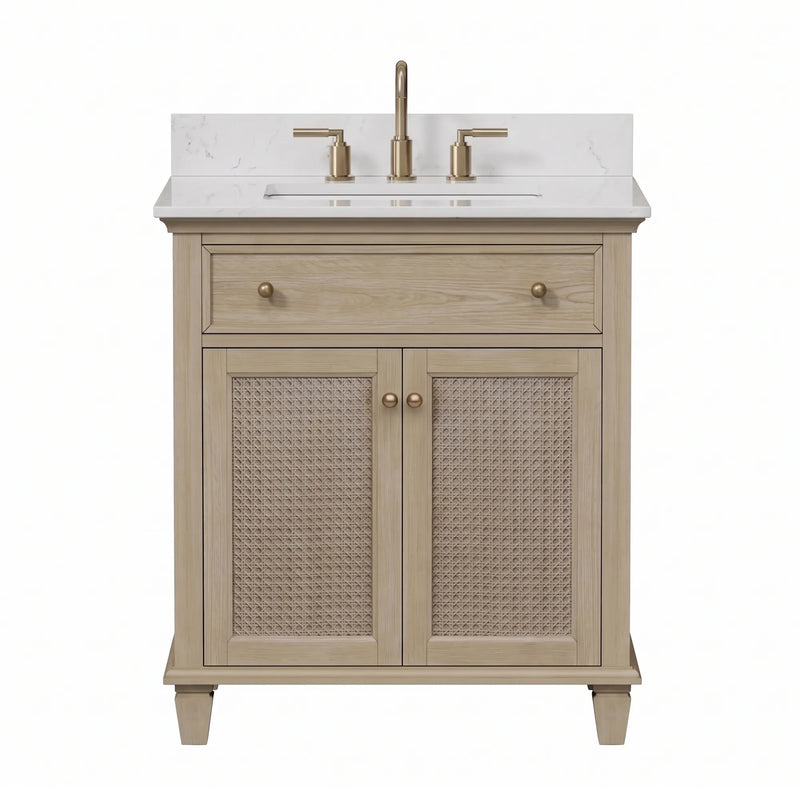 Ronnie 30" Vanity Set with White Carrara Quartz Top